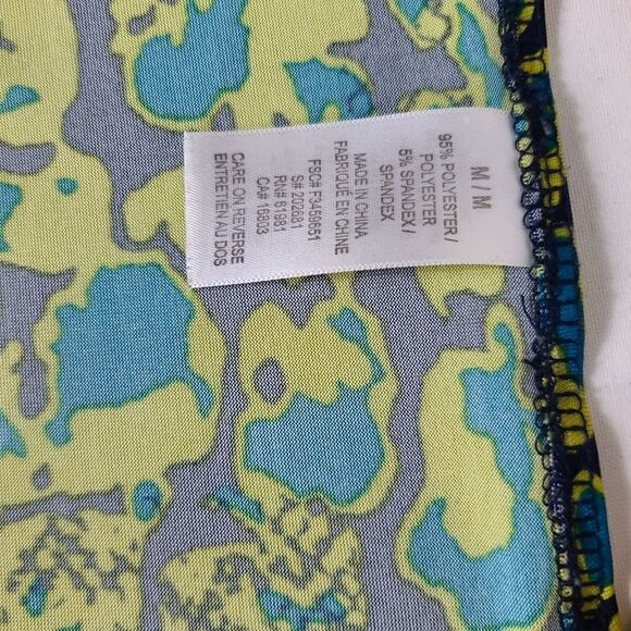 Yellow and Blue Wrap Blouse Top Size Medium - Picture 10 of 11